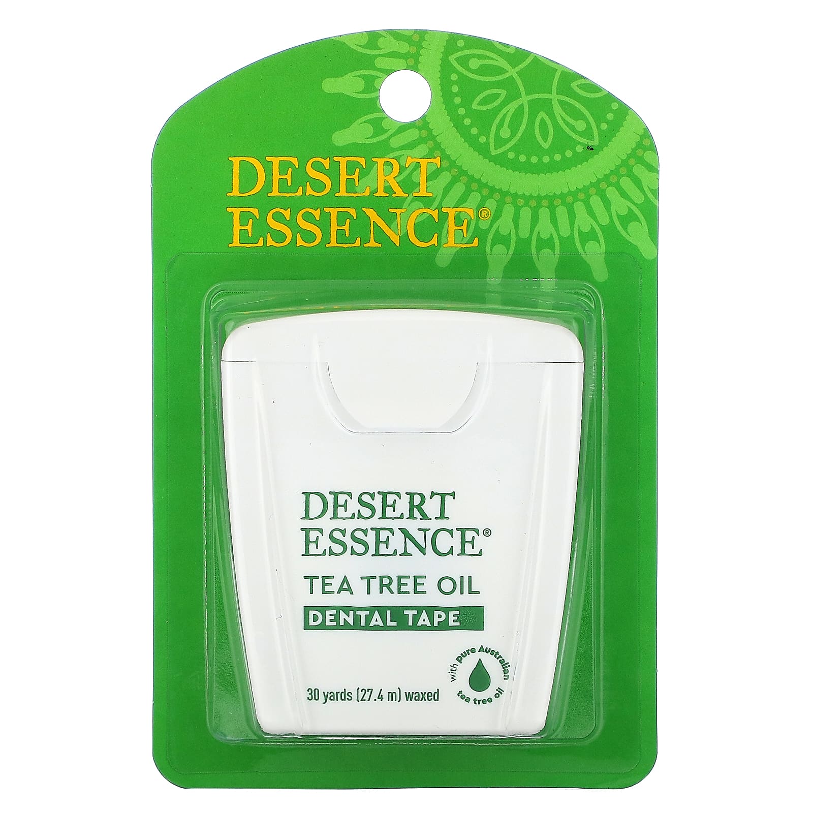 Desert Essence Зубная лента с маслом чайного дерева покрытая воском 30 ярдов (27,4 м) desert essence jojoba coconut