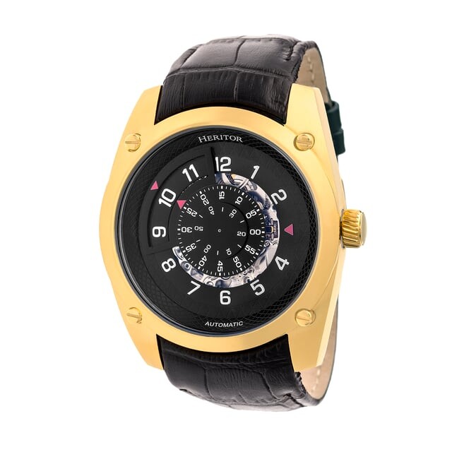 

Автоматические часы Heritor Daniels полускелетон с кожаным ремешком Heritor Automatic, желтый