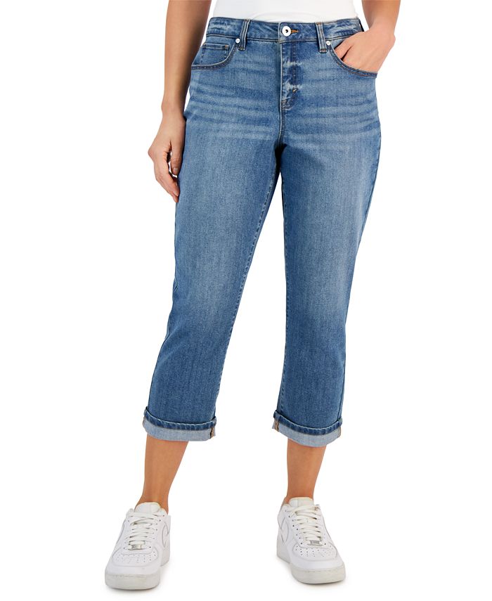 Женские джинсы-капри с пышной посадкой со средней посадкой Style & Co, цвет Overland цена и фото