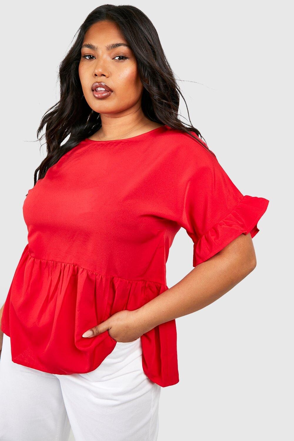 

Топ plus criss cross на спине Boohoo, красный