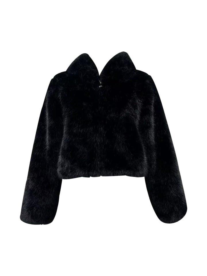 

Куртка GINI LONDON Gini Zip FronCropped Faux Fur, черный