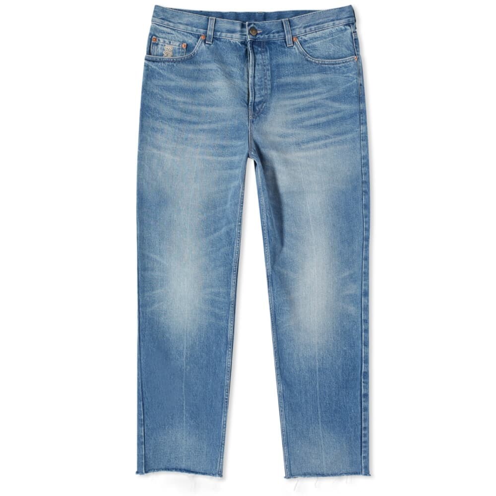 

Укороченные джинсы Gucci Carrot Fit, синий