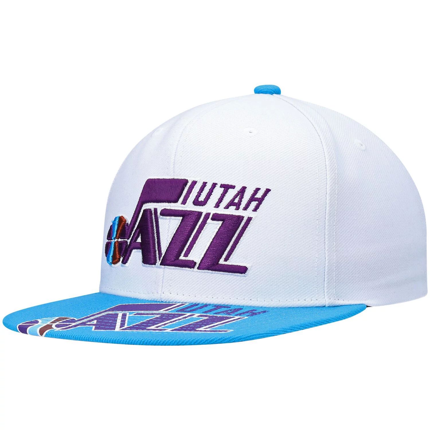 

Мужская кепка Mitchell & Ness x Lids белая/голубая Utah Jazz Current Reload 3.0 Snapback Hat