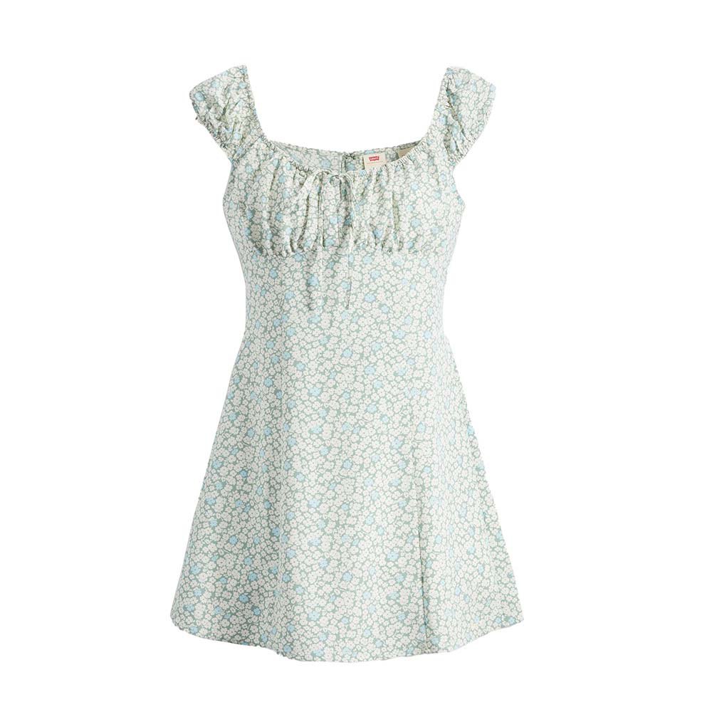 Длинное платье Levi´s Clementine Cap Short Sleeve, зеленый короткое платье levi´s sweatshirt short sleeve розовый