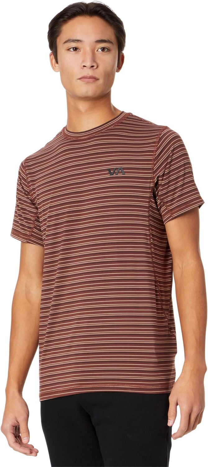 

Футболка с короткими рукавами и полосками Sport Vent RVCA, цвет Burgundy