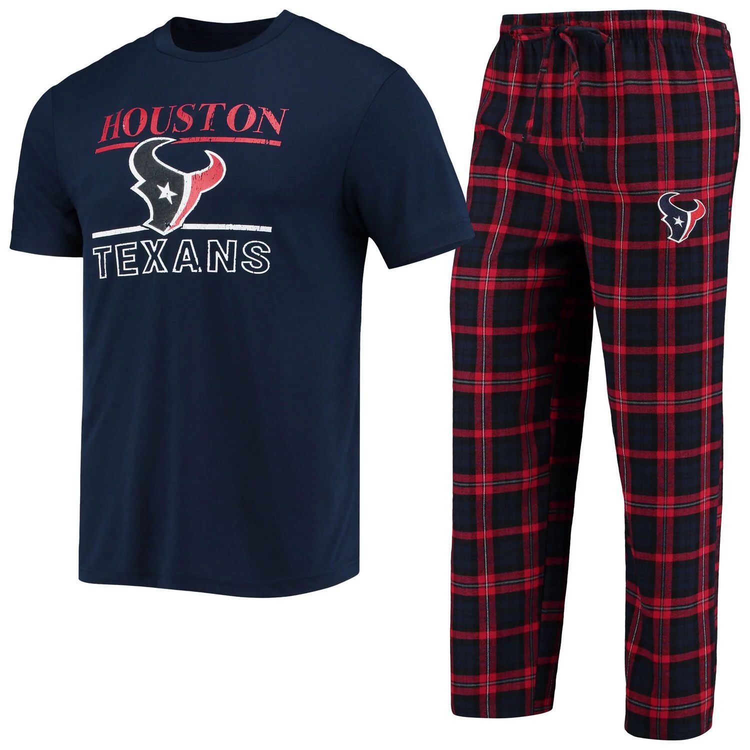 

Мужской комплект из футболки и брюк Concepts Sport темно-синего/красного цвета Houston Texans Lodge