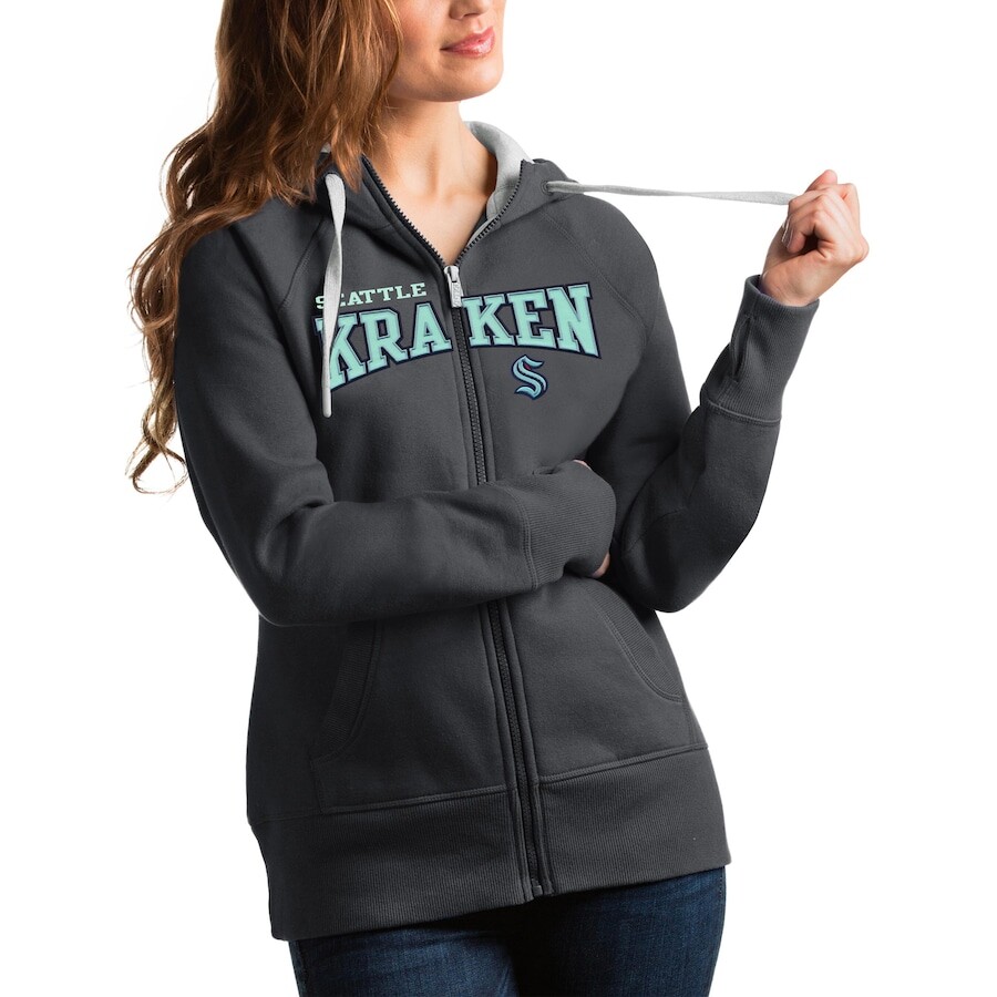 

Толстовка на молнии Antigua Seattle Kraken, угольный