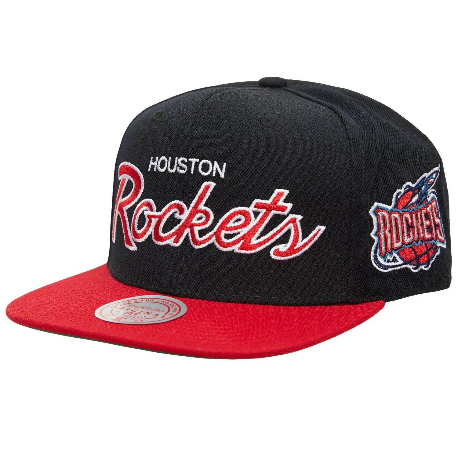 

Мужская черная кепка Mitchell & Ness Houston Rockets Hardwood Classics MVP Team Script 2.0 Snapback