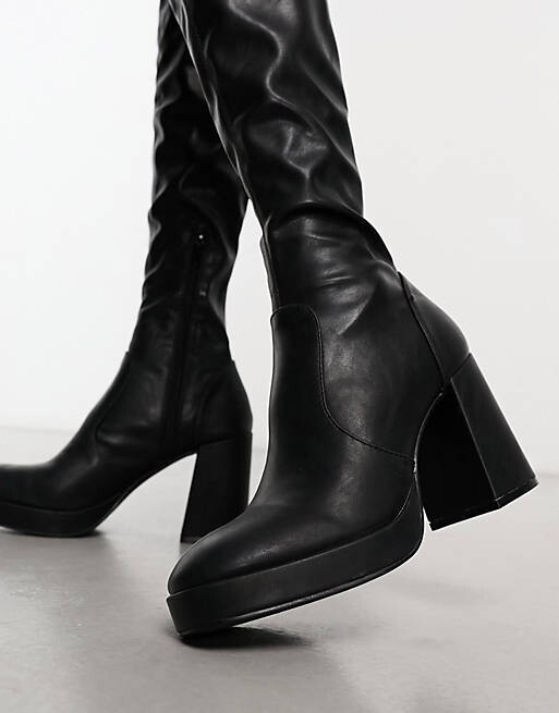 

Черные ботильоны на каблуке Schuh Della Second Skin, Черный