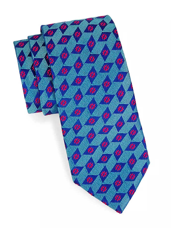 Шелковый галстук «Аккуратное окно» Charvet, синий классический шелковый галстук charvet синий