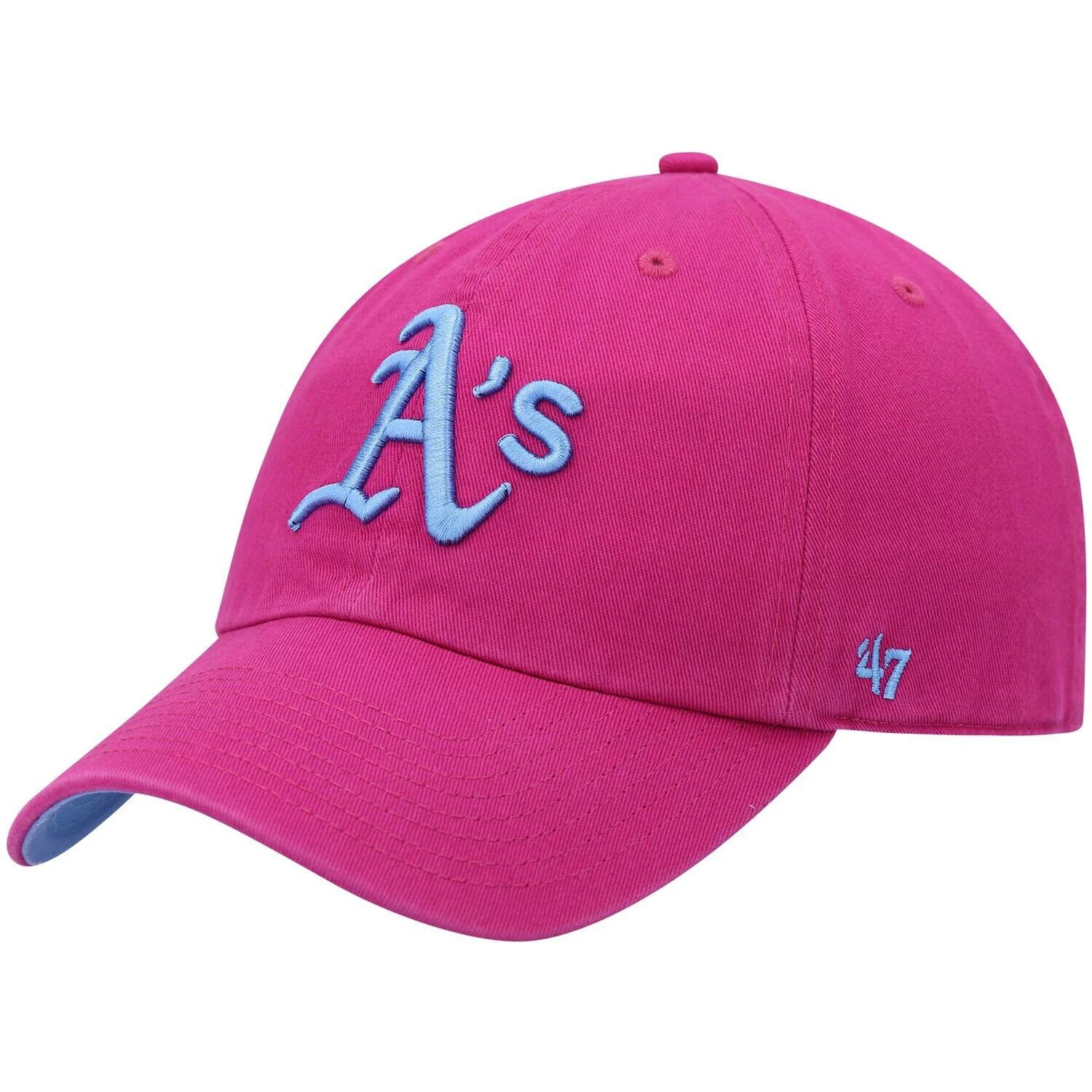 

Мужская регулируемая кепка розового цвета Oakland Athletics Periwinkle Orchid '47
