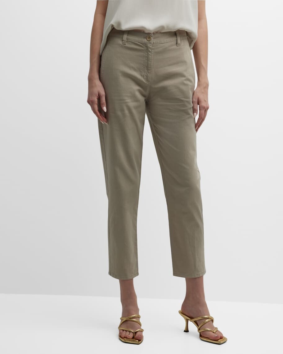 

Укороченные эластичные брюки с высокой посадкой Eileen Fisher