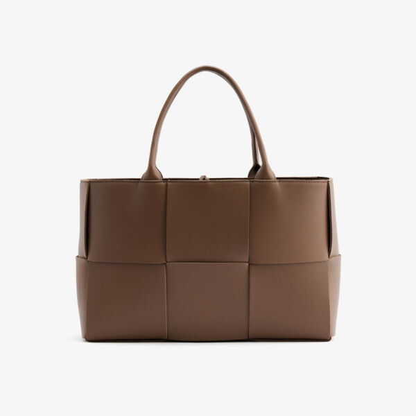

Кожаная большая сумка Arco среднего размера Bottega Veneta, серый
