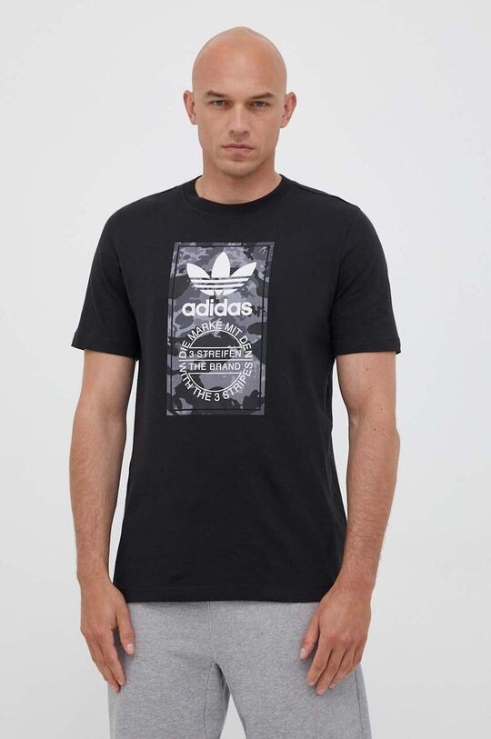 

Хлопковая футболка adidas Originals, черный