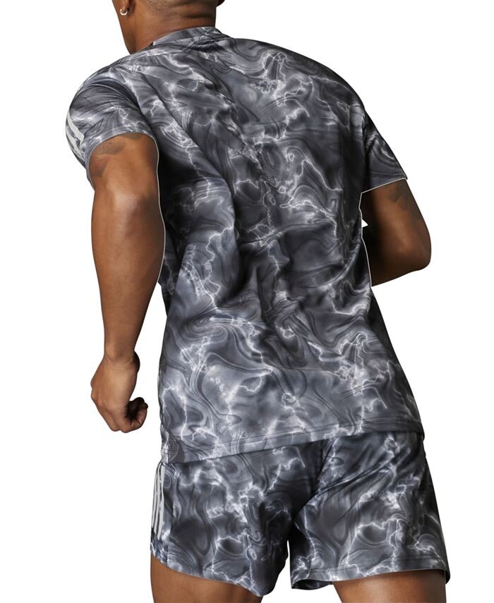 

Мужская футболка для бега обычного кроя с принтом Own The Run adidas, цвет Blk/gry