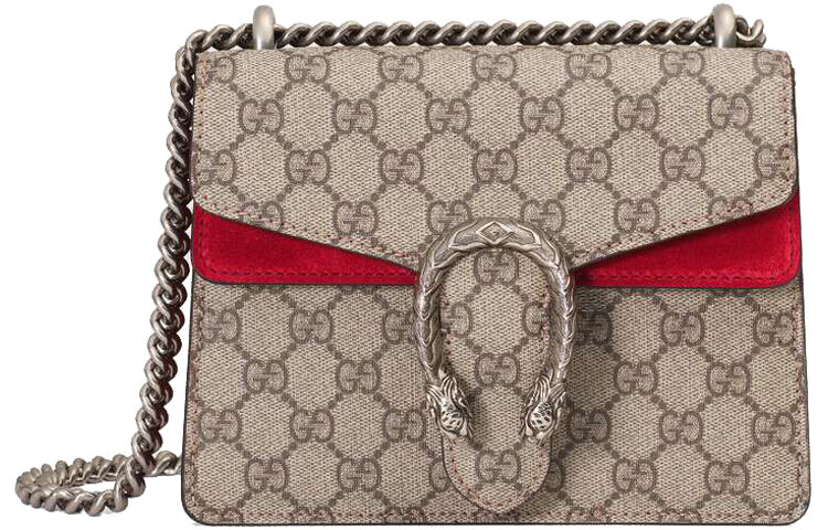 

Сумка GUCCI Dionysus из синтетического холста, серый/красный