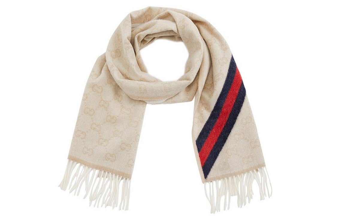 

Шарф GUCCI General шерстяной, светло-бежевый