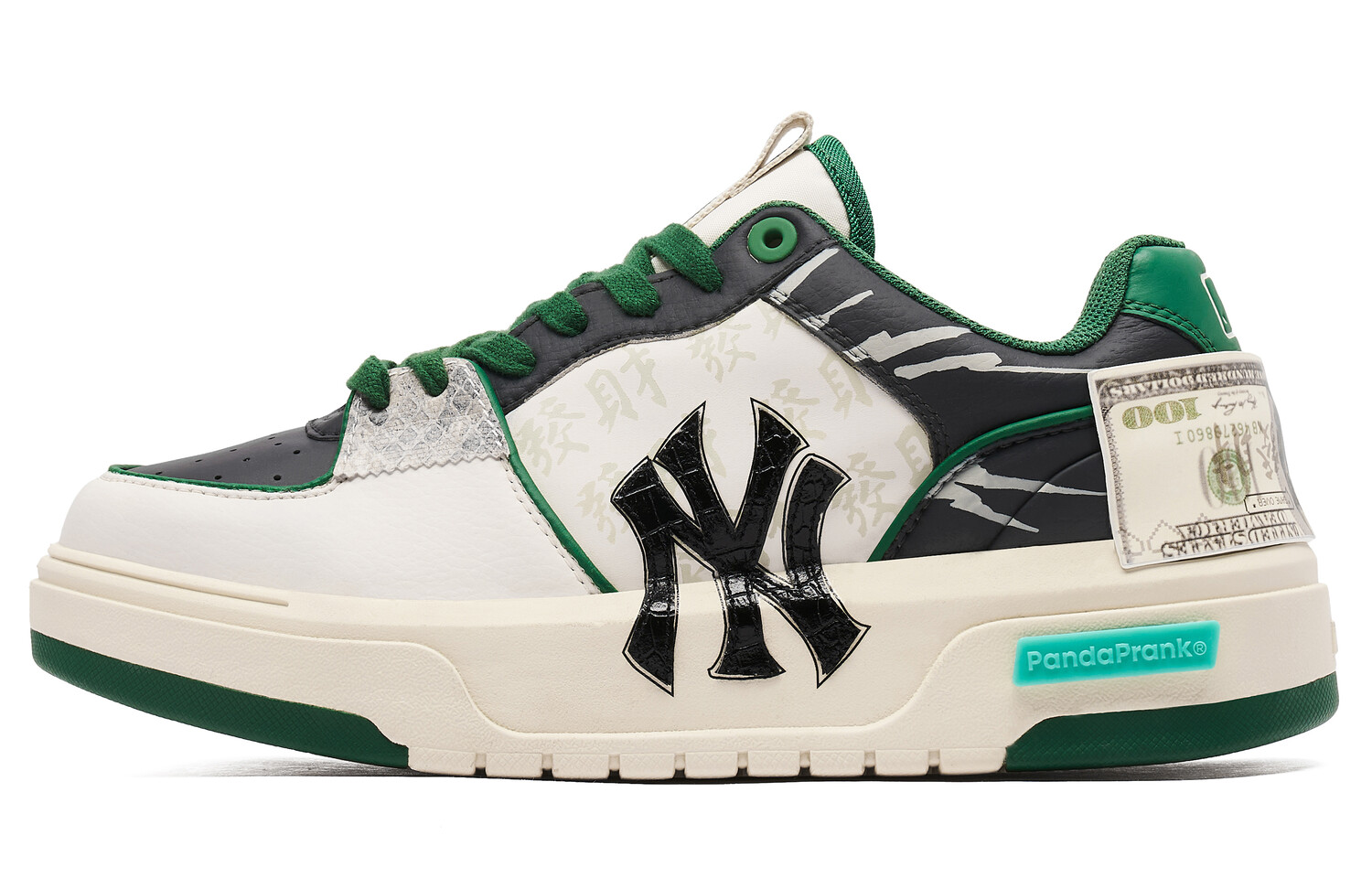 

Кроссовки MLB Chunky Liner Skateboarding Shoes Unisex Low-top White/Black/Green, черный/зеленый