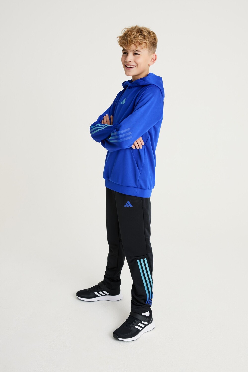 

Толстовка с 3 полосками Junior Train Icons AEROREADY adidas, синий