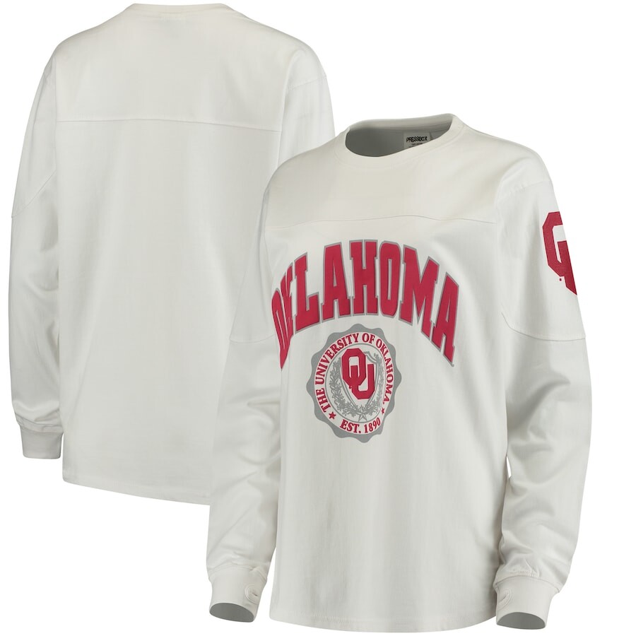 

Футболка с длинным рукавом Pressbox Oklahoma Sooners, белый