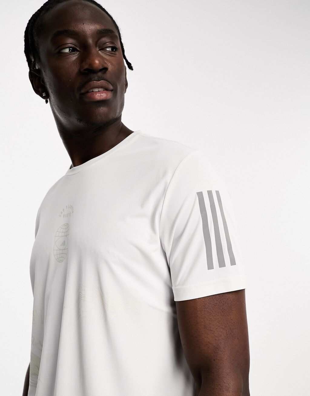 

Белая беговая футболка adidas, Белый