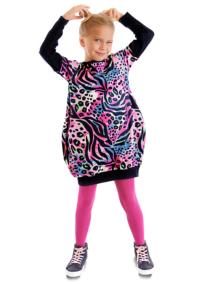 Платье Denokids Allover Leopard, розовый