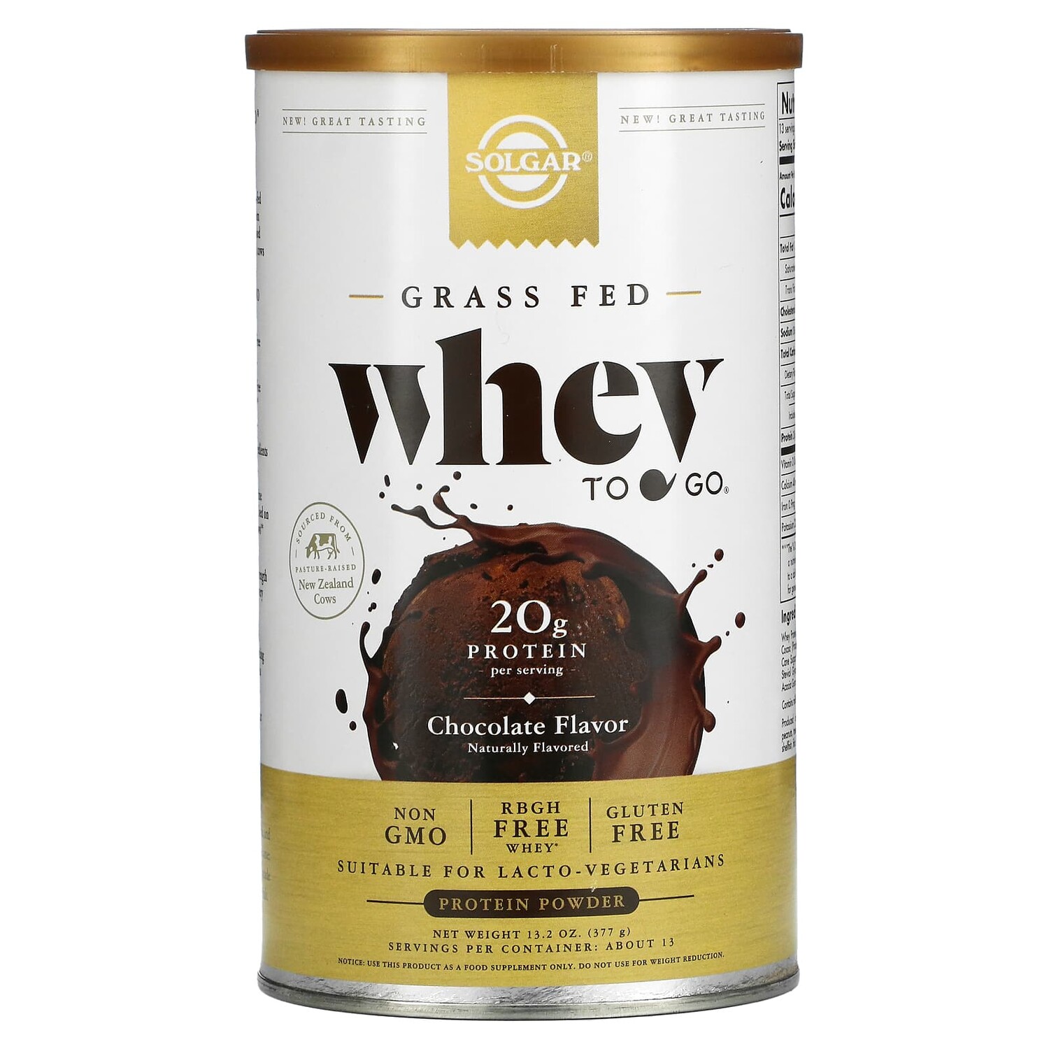 

Whey To Go, порошок сывороточного протеина, шоколад, 455 г (16 унций), Solgar