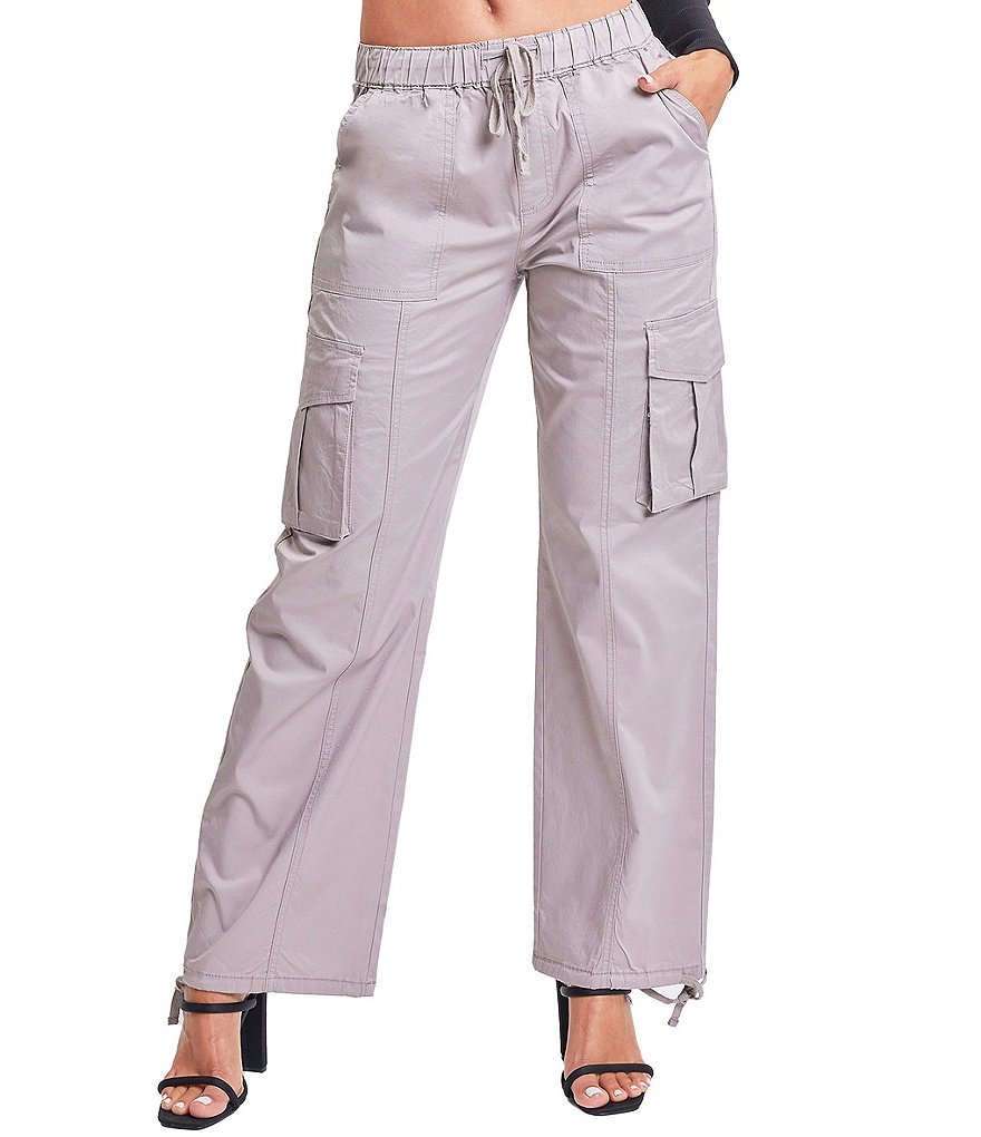 Брюки-карго без застежки со средней посадкой YMI Jeanswear, серебро женские узкие компрессионные брюки со средней посадкой без застежки jones new york