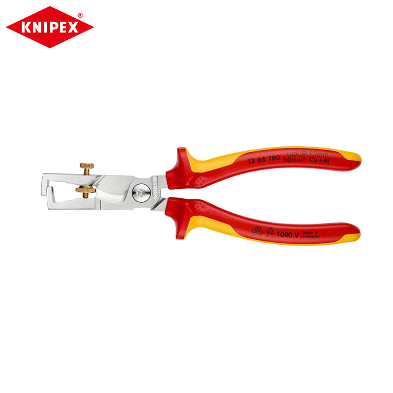 KNIPEX StriX Многофункциональный инструмент для зачистки проводов StriX, хромированный инструмент для зачистки проводов, 180 мм 13 66 180