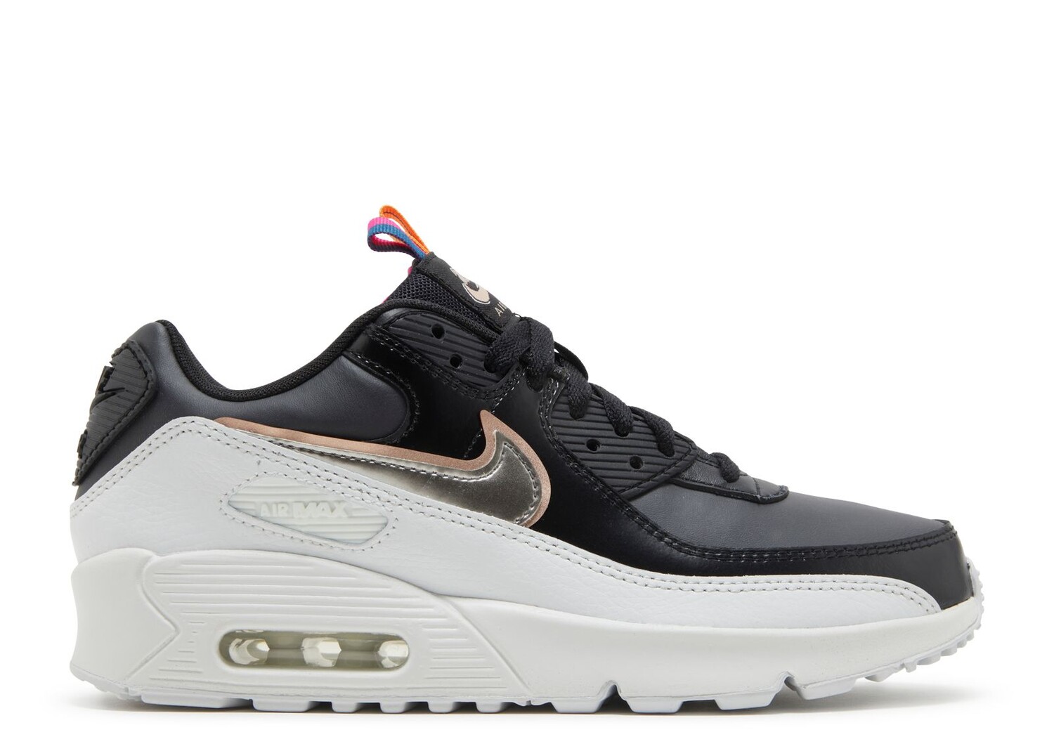 

Кроссовки Nike Air Max 90 Leather Se Gs 'Off Noir Metallic Pewter', черный