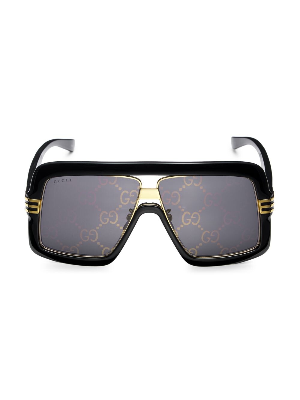 

Солнцезащитные очки с инъекционной маской 60 мм Gucci, черный