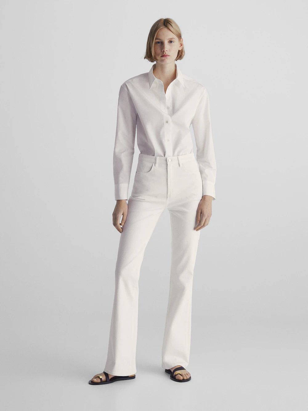 

Джинсы скинни с высокой посадкой Massimo Dutti, кремовый