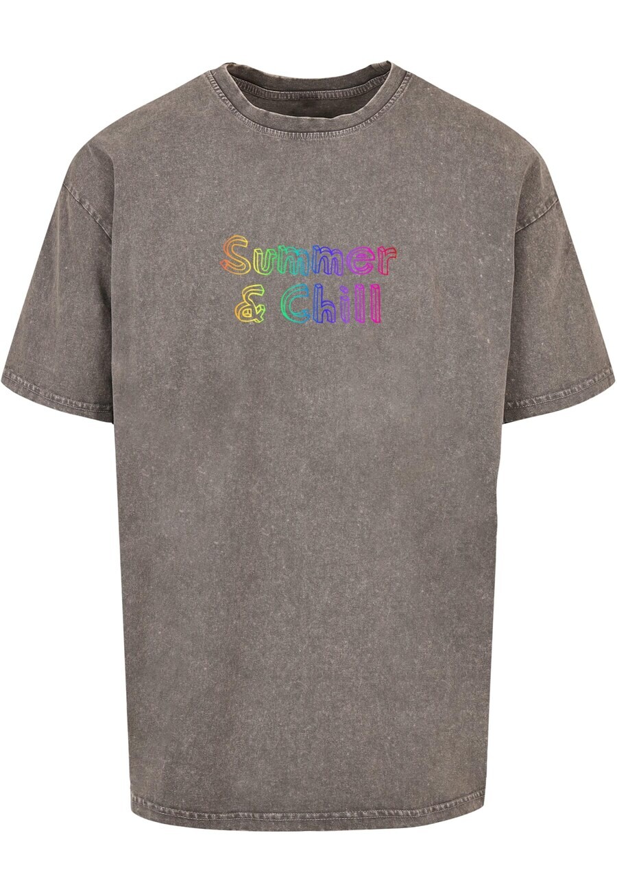 

Футболка Merchcode SUMMER AND CHILL RAINBOW, цвет Muddy Colored
