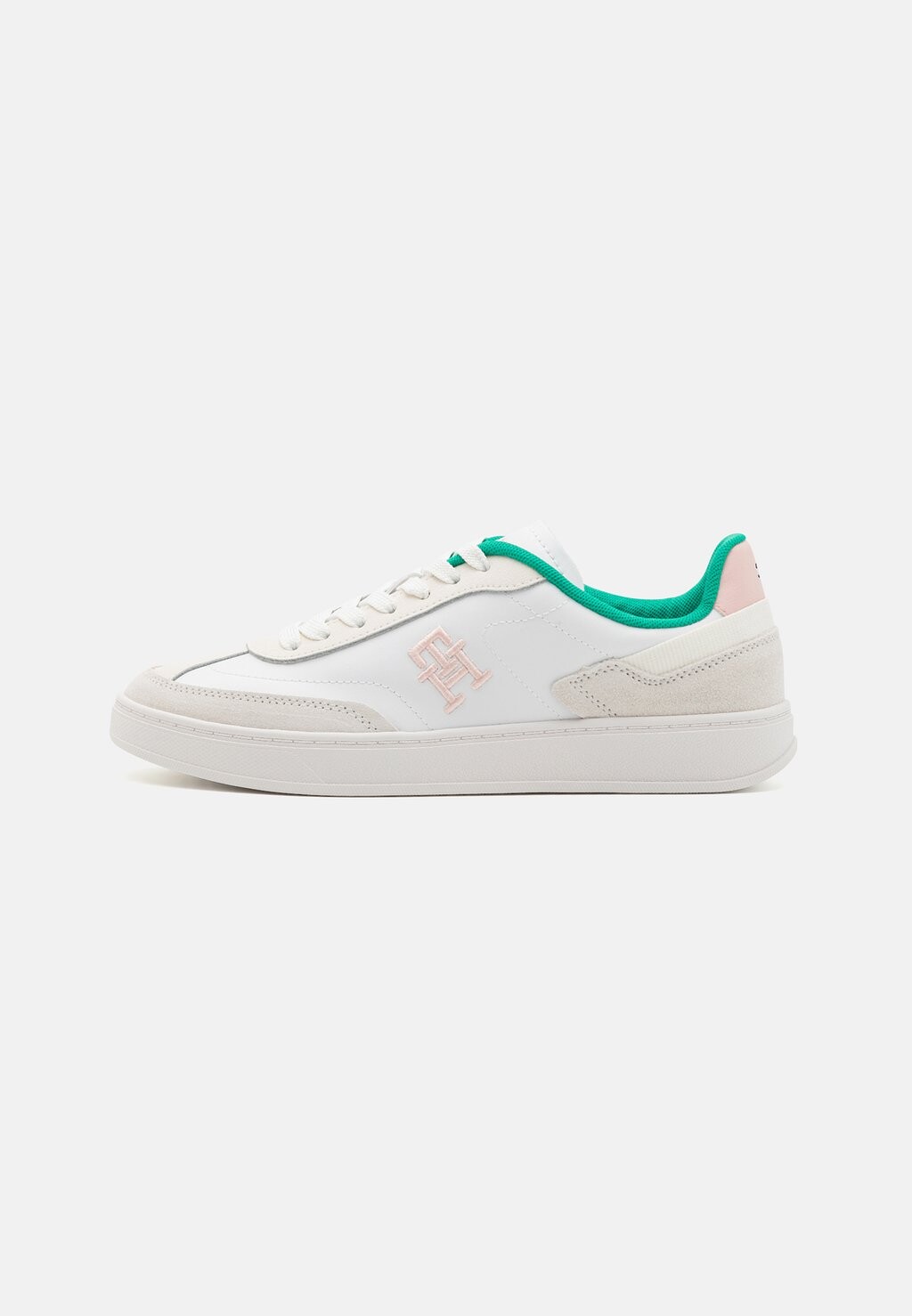 Низкие кроссовки Heritage Court Tommy Hilfiger, цвет white/olympic green кроссовки низкие court tommy hilfiger цвет white