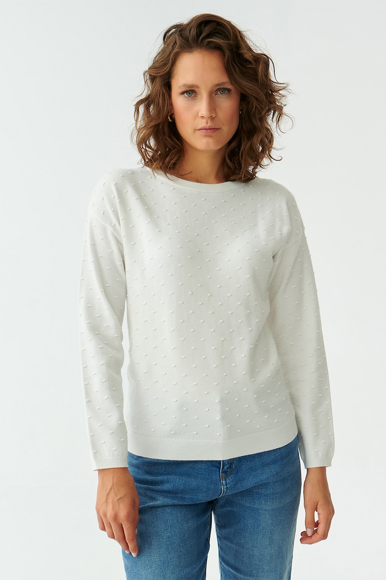 Пуловер Ewela с заниженными рукавами и рельефными деталями Tatuum, белый