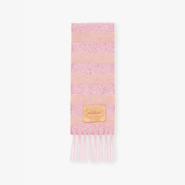 

Полосатый шарф из смеси альпаки Acne Studios, розовый