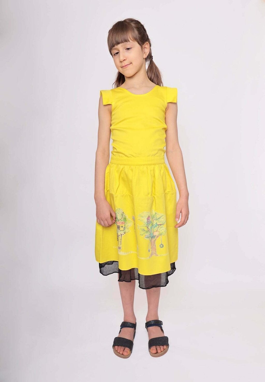 

Повседневное платье FITTED WITH PRINT AND H Infantium Victoria, цвет yellow