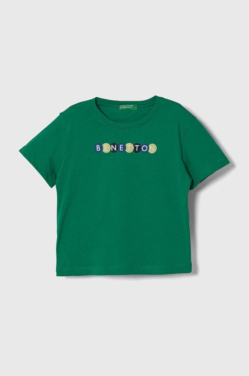 

Детская хлопковая футболка United Colors of Benetton, зеленый