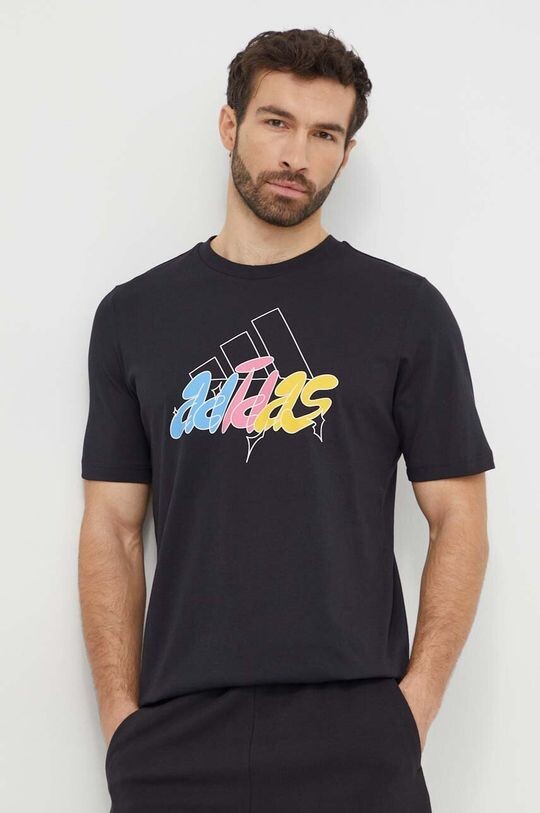 

Хлопковая футболка adidas, черный