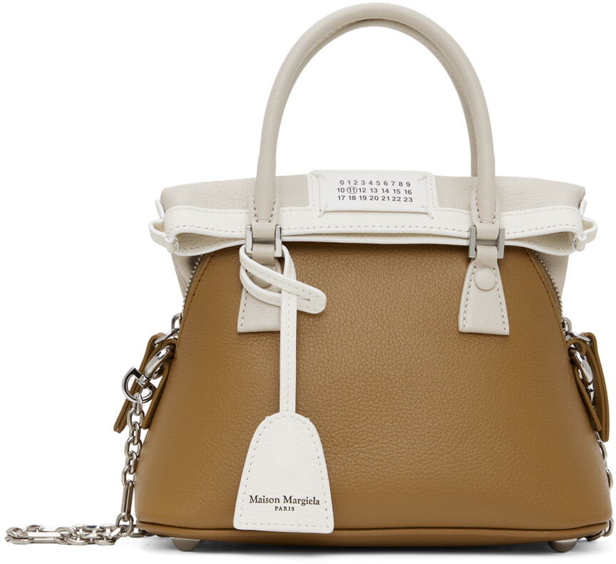 

Сумка Micro 5AC Classique светло-коричневого и бежевого цвета Maison Margiela
