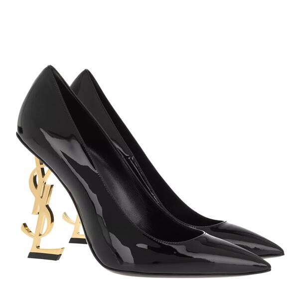 

Туфли logo high heel pumps leather Saint Laurent, черный