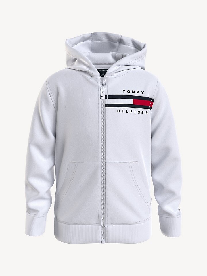 

Детская толстовка с капюшоном на молнии с флагом Tommy Hilfiger