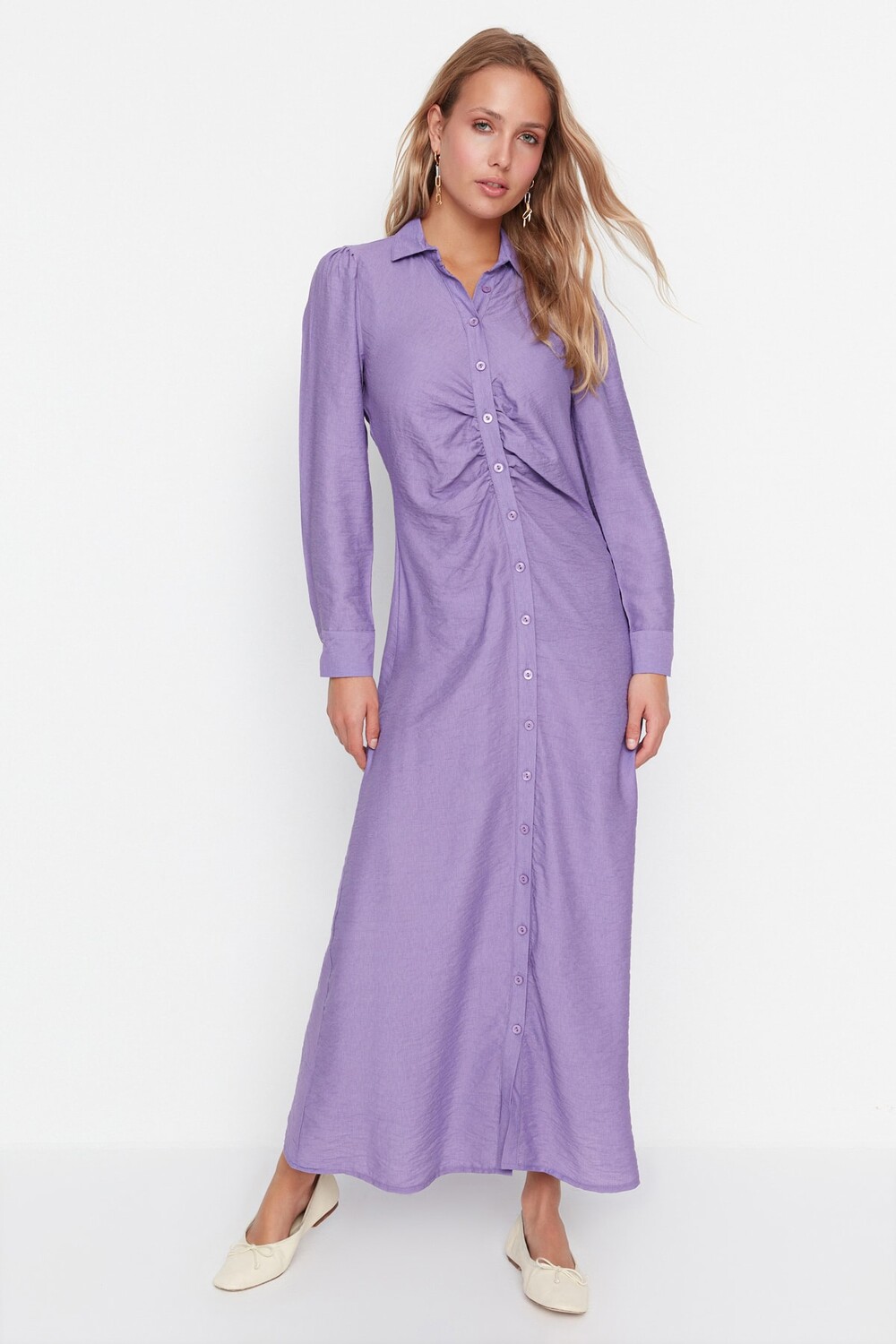 

Платье - Фиолетовое - Базовое Trendyol Modest, фиолетовый