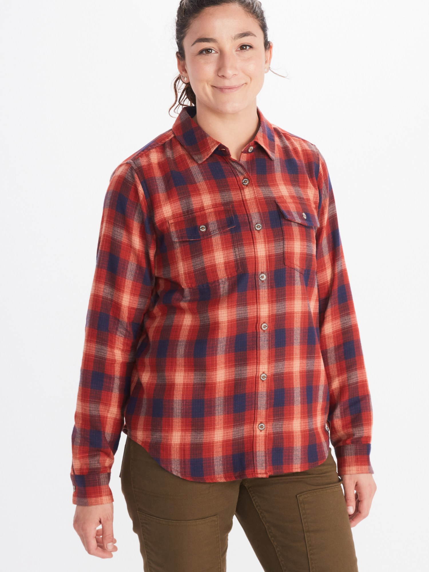 Фланелевая рубашка средней плотности Fairfax — женская Marmot, красный