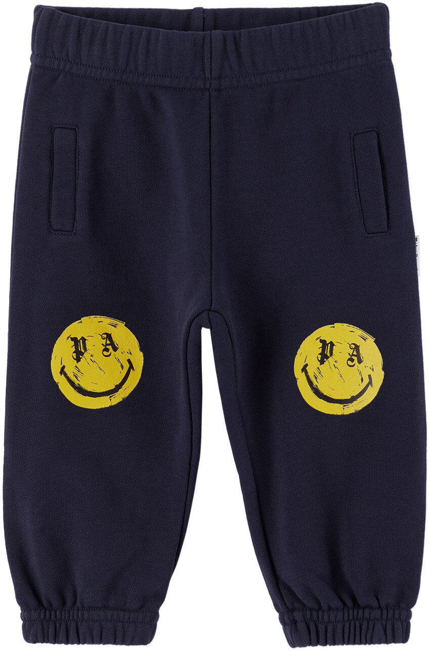 

Детские спортивные штаны Navy Smiley Темно-синий/Лимонно-желтый Palm Angels