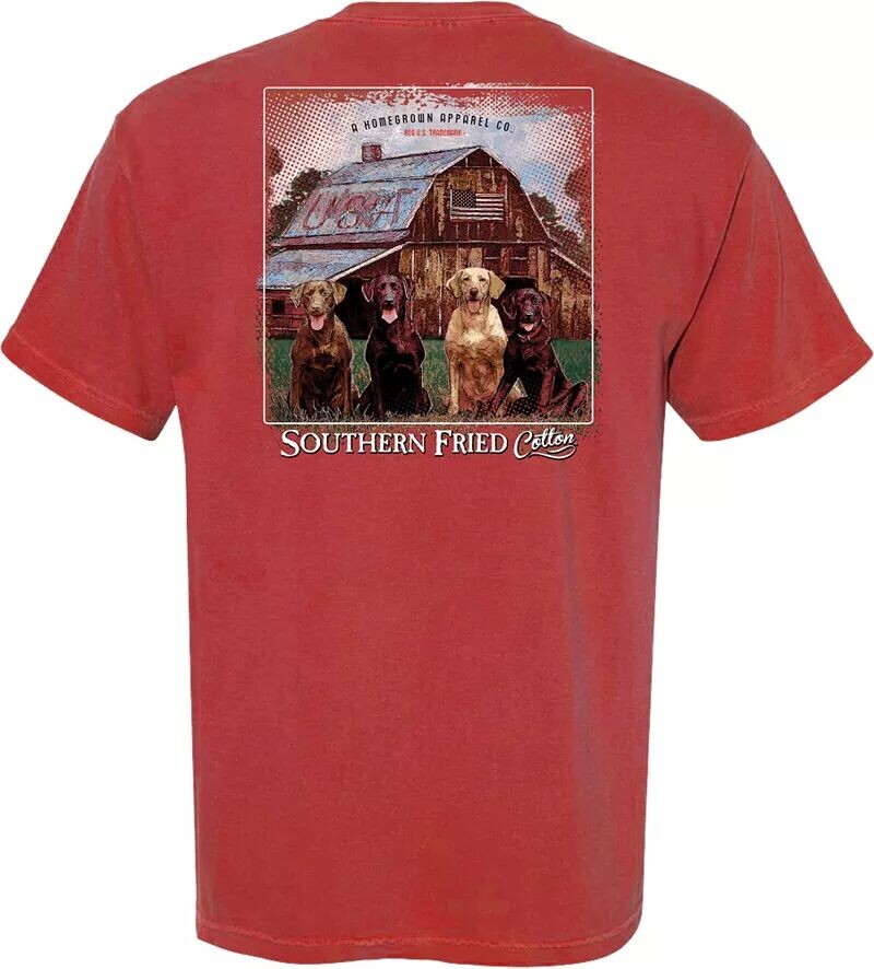 

Мужская футболка с коротким рукавом Southern Fried Cotton The Crew, малиновый