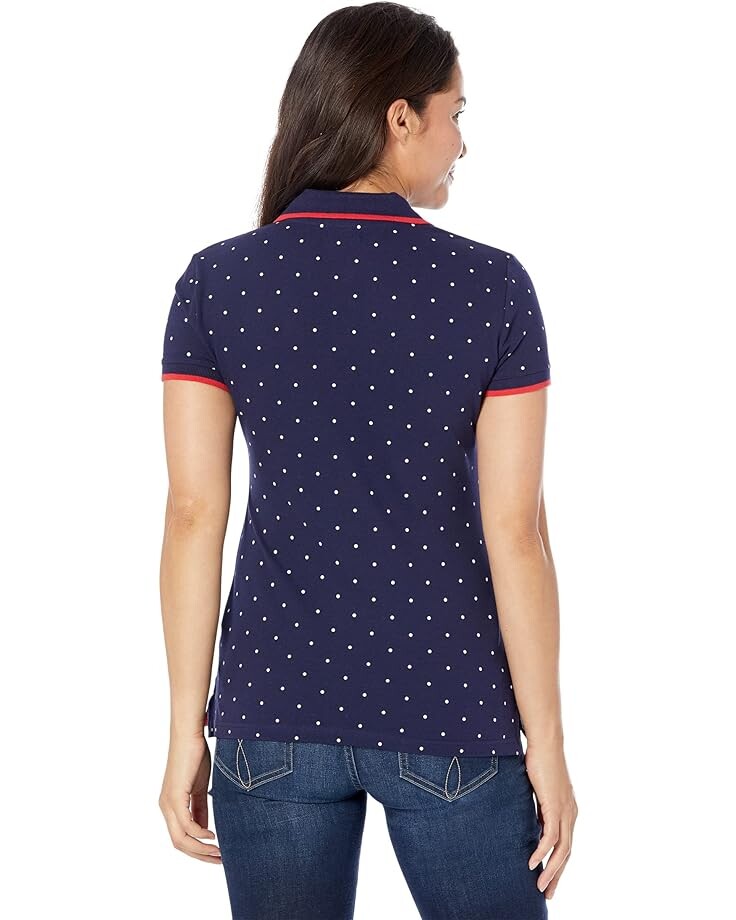 

Поло U.S. POLO ASSN. Dot Print Pique Polo Shirt, цвет Evening Blue