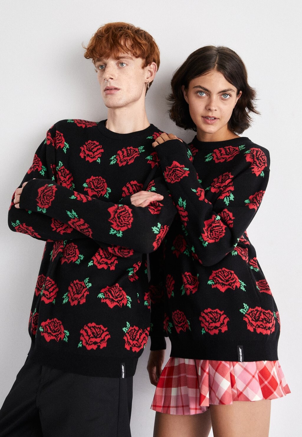 

Свитер DRESSEN ROSES CREW UNISEX Santa Cruz, черный/красный