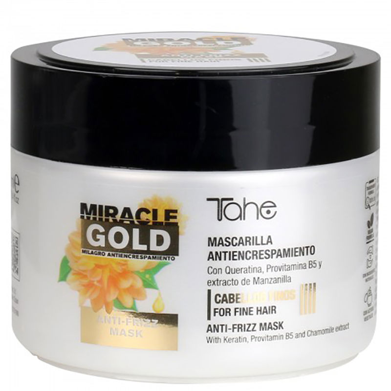 

Маска против вьющихся волос Miracle Gold Anti Frizz Mascarilla Cabellos Finos Tahe, 300 мл