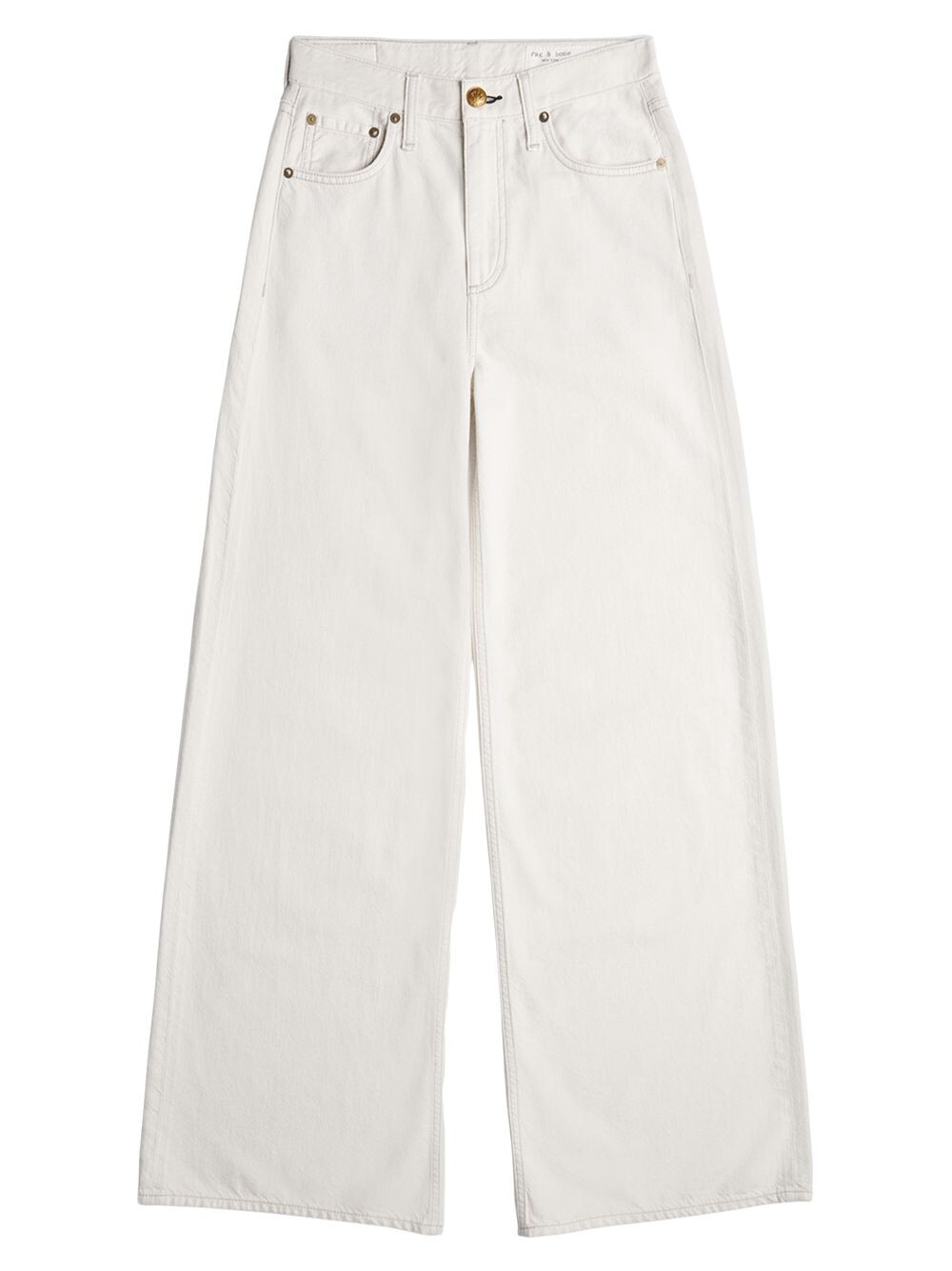 

Джинсы Sofie Featherweight с высокой посадкой и широкими штанинами rag & bone, экру